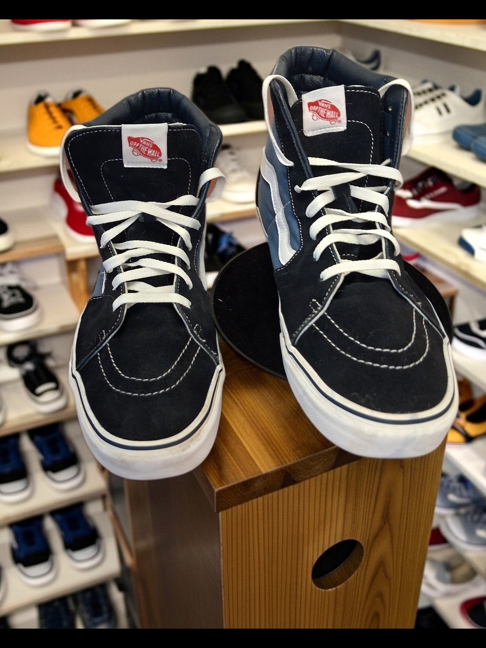 Vans Light Blue Navy BLUE& White High-Top Skate Sneakers SIZE 15